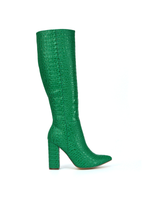 Green High Heel Boots