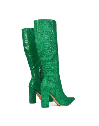 Green High Heel Boots