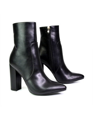 black heeled ankle boots