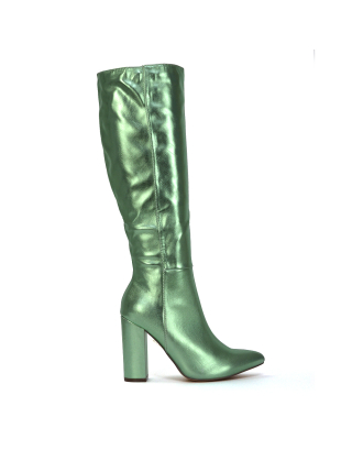 Green Long Boots, Green Knee High Boots, Green Boots
