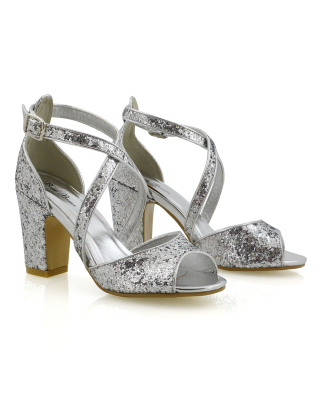 Sparkling Silver Glitter Glitter Strap Heels With Ankle Strap Platform Pumps  For Weddings, Parties, Cocktail Proms, Quinceaneras, Birthdays Available In  Green, Purple, And Pink 2022 Collection Sizes 34 42 From  Uniquebridalboutique, $70.82 | DHgate.Com