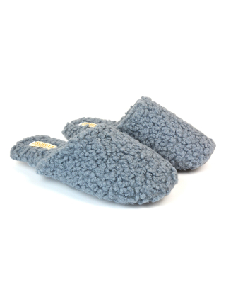 grey mule slippers