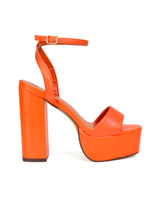 orange shoes platform