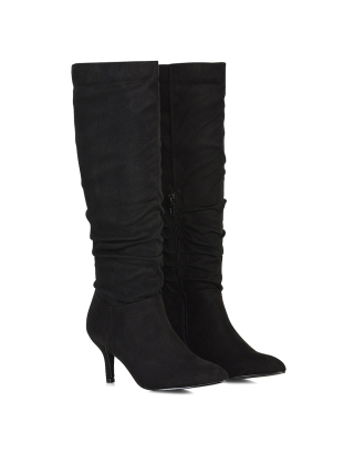 black boots, black knee high boots, black long boots