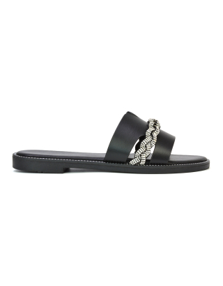 black diamante sandals