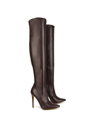 Brown High Heel Boots, Brown Long Boots, Brown Heeled Boots