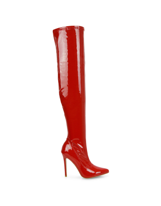 womens boots online, red boots, red heeled boots