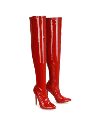 womens red boots