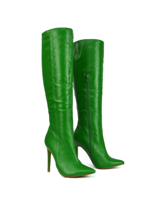 Green Shoes, Knee High Boots, Heeled Boots