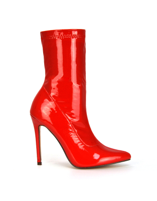 Red Ankle Boots, red boots, red heeled boots