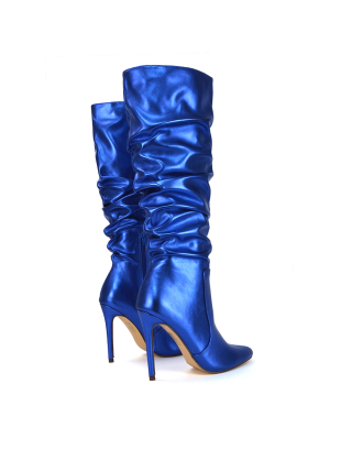 Blue Heeled Boots
