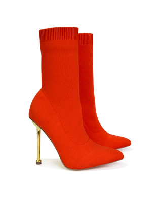 orange heeled boots