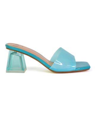 blue mid heels
