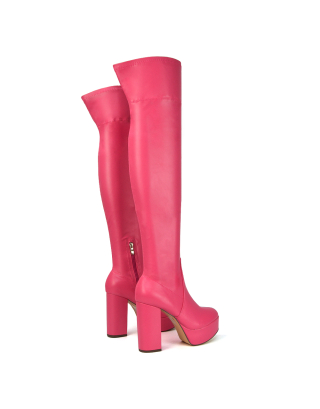 Pink High Heel Boots
