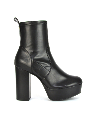 Black Platform Boots, Platform Boots, Black Platform Shoes, Black Ankle Boots