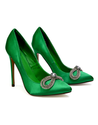 green bridal heels