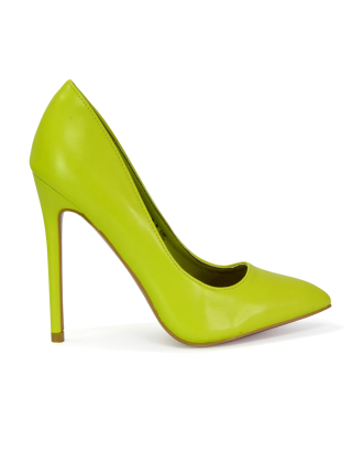 green stiletto heels