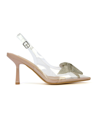 nude bridal heels