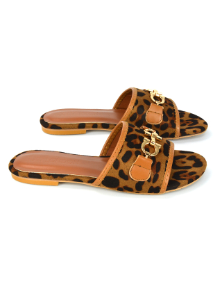 Leopard Print Strappy Sandals