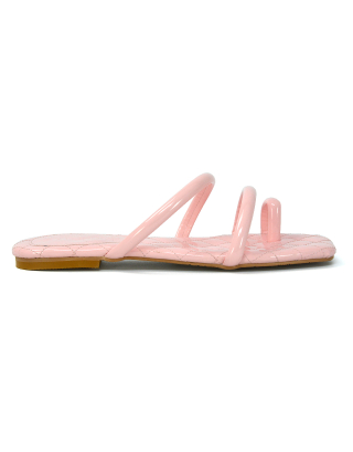 Pink Quilted Insole Sandals
