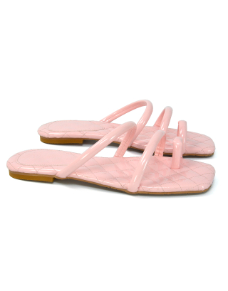 Pink Quilted Insole Sandals