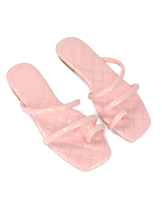 Pink Quilted Sandals