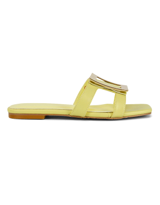 Yellow Square Toe Shoes