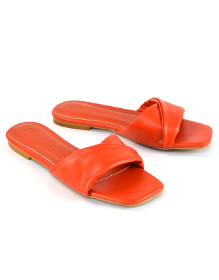 Orange Flat Sandals