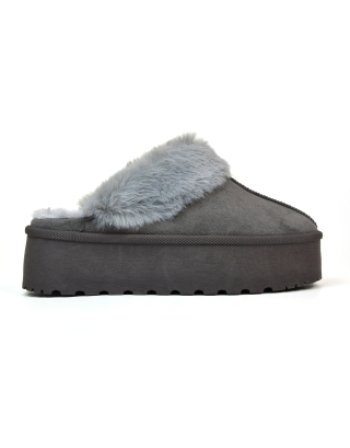 grey flatform slippers