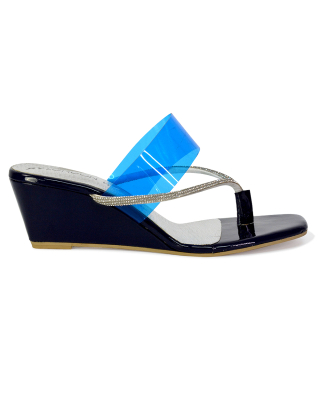blue diamante sandals
