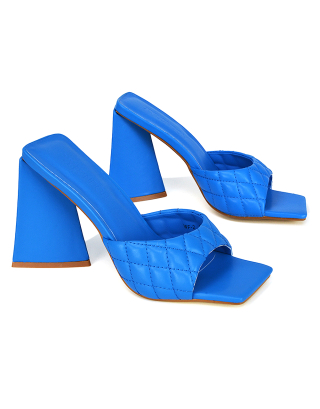 Blue Sculptured Heels