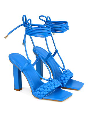 Blue Lace Up Heels
