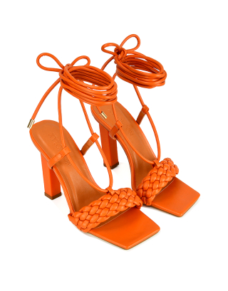 Orange Strappy Heels