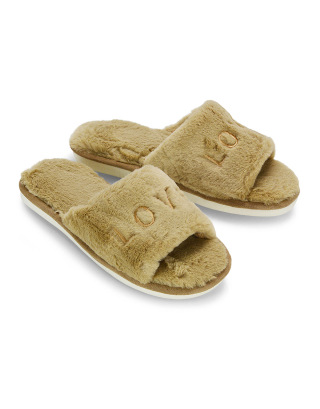 comfy nude love slippers