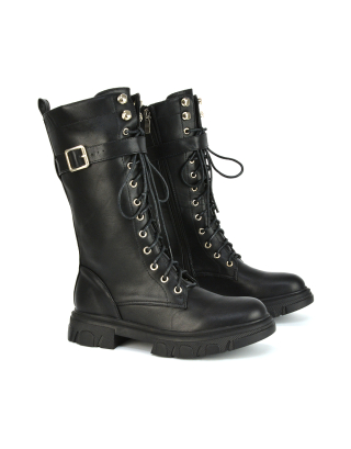 Black Lace Up Boots