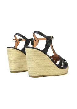 black wedge heel sandals