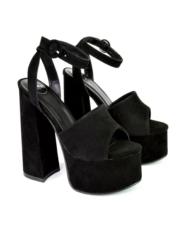 Black Platform Strap Heeled Sandal | Sandals heels, Heels, Black high heels-nlmtdanang.com.vn