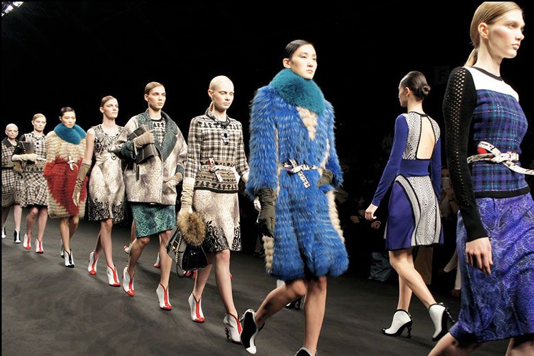 Models on the runway milan fashion week 