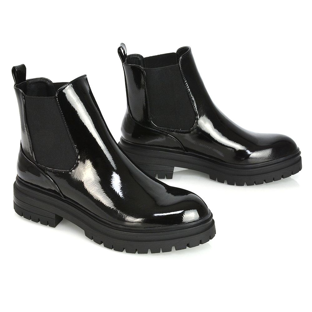 XY London Ailie Chunky Chelsea Boots in Black