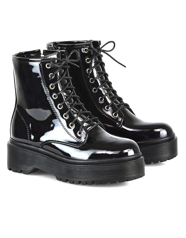 XY London chunky lace up combat boots