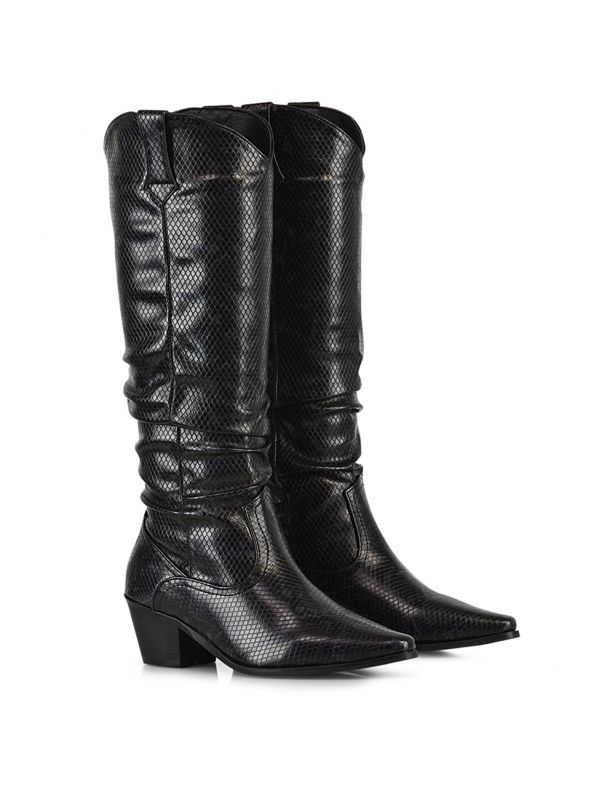 XY London Dixie Ruched Cowboy Boots