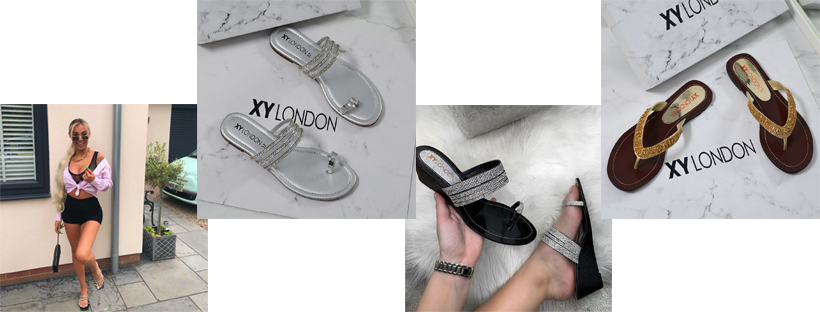 XY London Diamante Sandals
