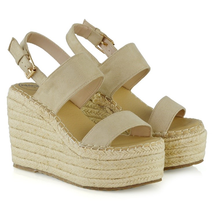 XY London Georgia Strappy Wedges in Nude
