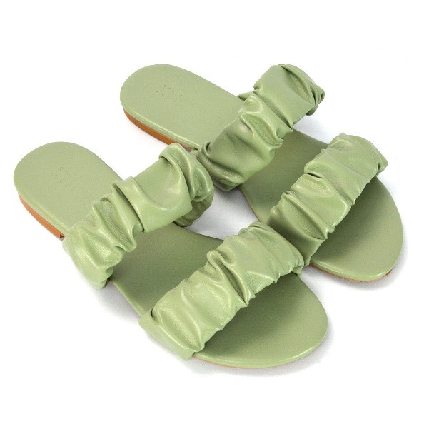 XY London Luca Ruched Strap Sandals in Mint